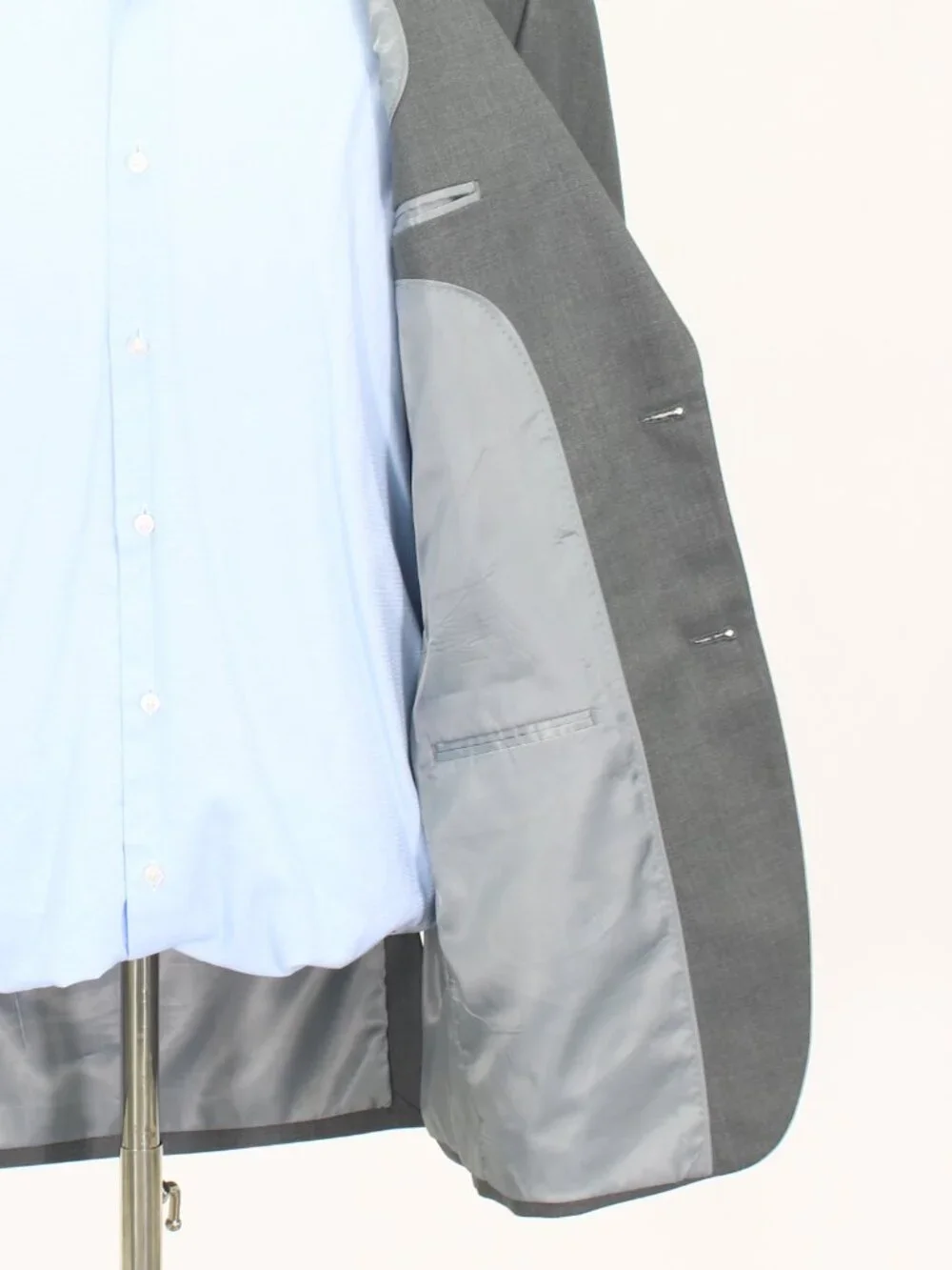 J. Ferrar 40L 33x34 Gray Full Suit 2-Button Solid R944